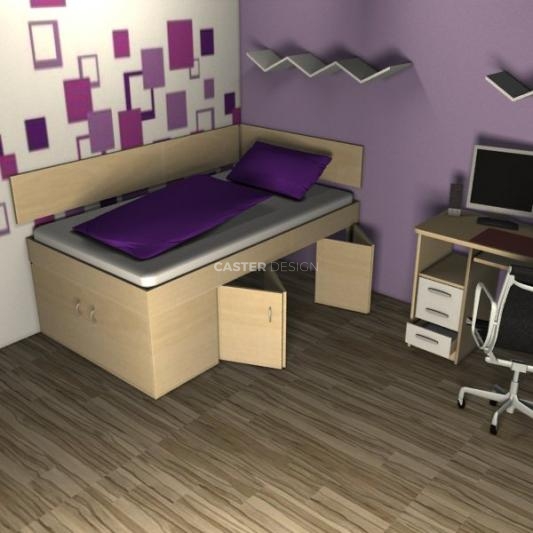 Single bed with storage space